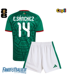 Mexic Erick Sanchez #14 Echipament de Fotbal Replică Mondial 2026 Copii Acasa (+ Șorturi)